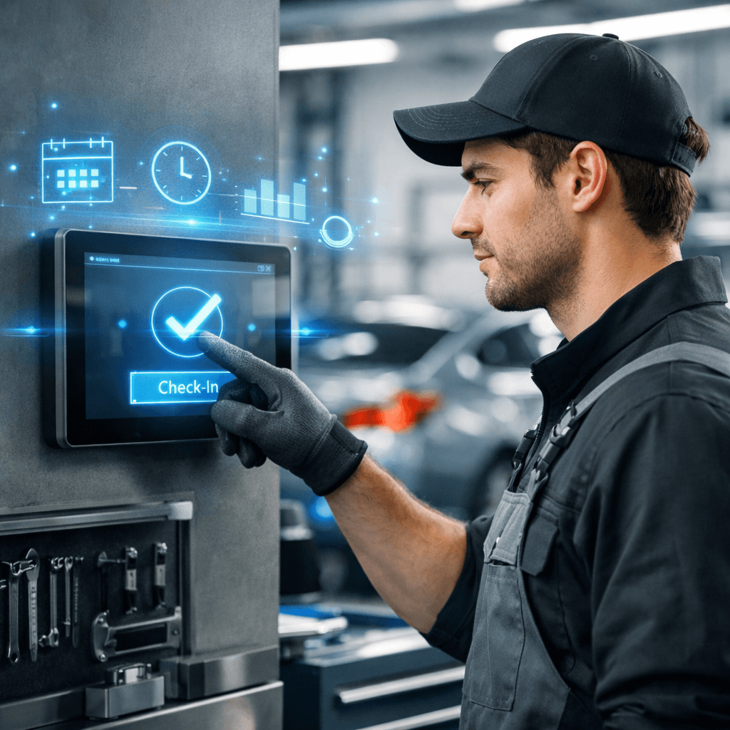 Vista del control horario del taller